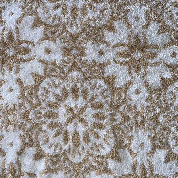 Lands End Bath Mat Supima Cotton Jacquard ivory sand tile - Picture 2 of 7